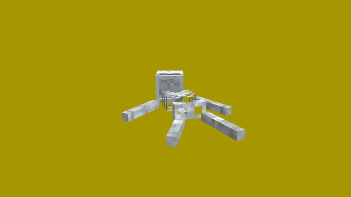 {Minecraft} Fallen Dead Skeleton 3D Model