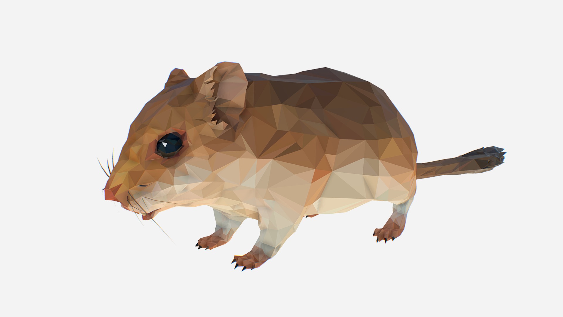 3D model Low Polygon Art Sand Mouse Rodent - This is a 3D model of the Low Polygon Art Sand Mouse Rodent. The 3D model is about a person wearing a turtle garment.