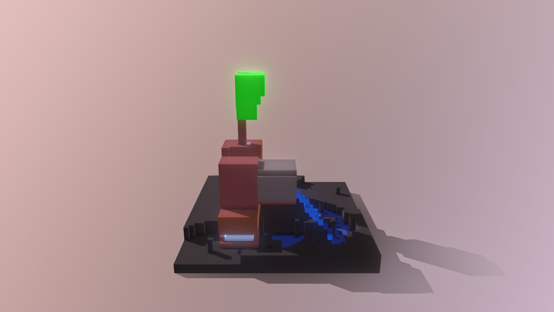 3D model Magical Water Voxels - This is a 3D model of the Magical Water Voxels. The 3D model is about a toy figure with a green light.