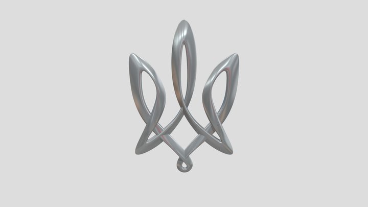 Ukrainian gerb Symbol 3D Model