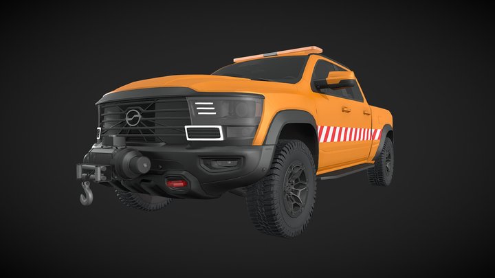 Emergency Service Pickup Truck ZX Animated 3D Model