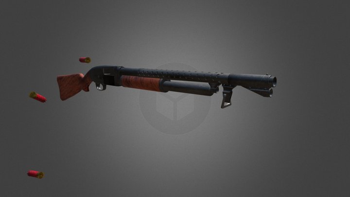 Model 12 Pump Action Shotgun Free Standard 3D Model
