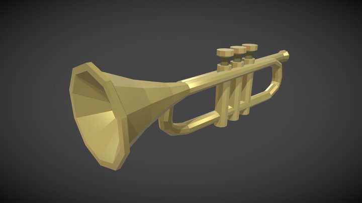 Lowpoly Trumpet 3D Model