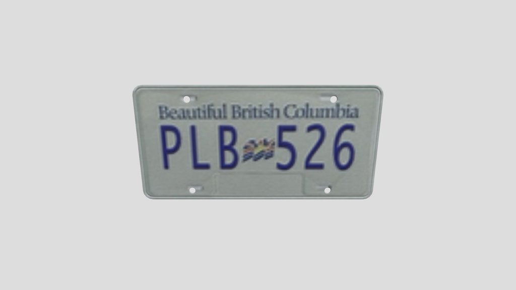 British Columbia Licence Plate Pl