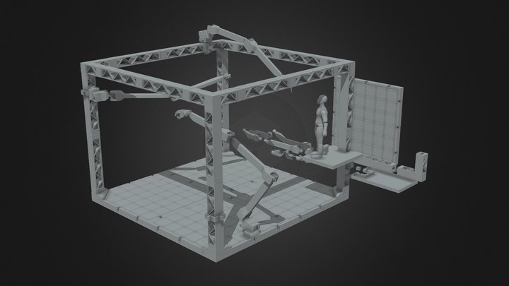 Mech Hangar Garage 3D Model