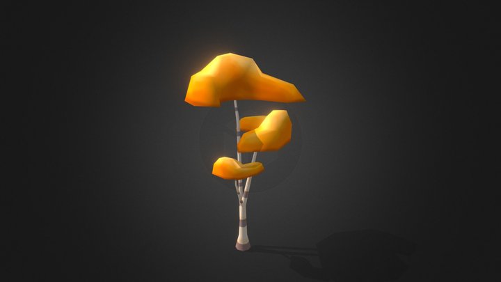 Flat Bottomed Tree - Moblie Game Asset 3D Model