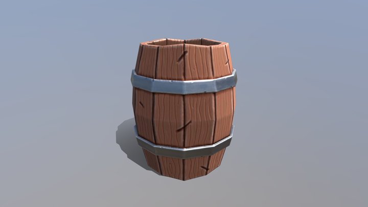 Stylized Barrel (practice) 3D Model