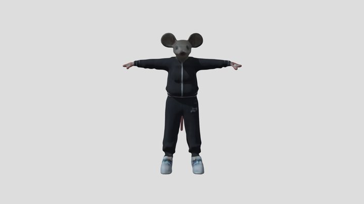 Raton usando un chandal 3D Model