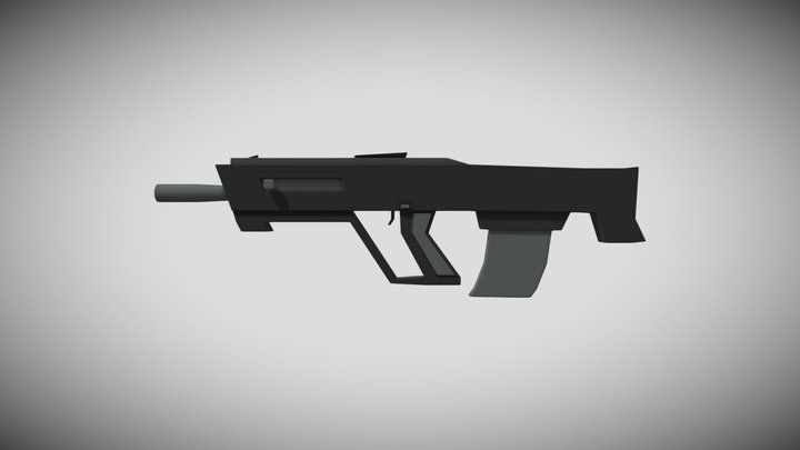 Assault rifle [low poly] 3D Model