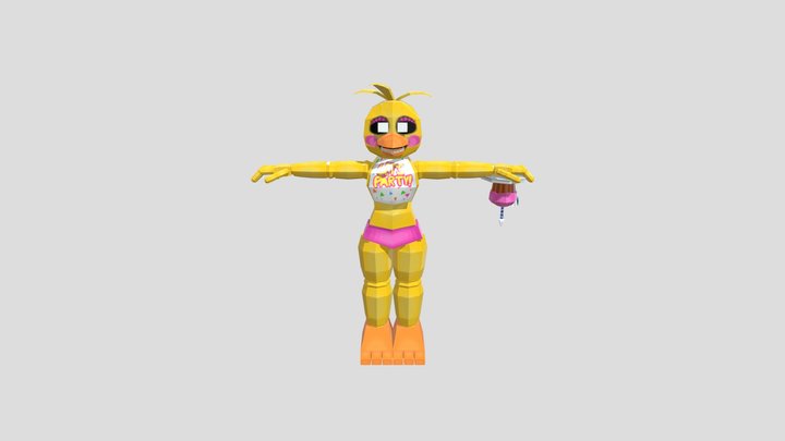 Fnaf ps1 escuadra Toy Chica 3D Model