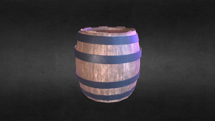 Close wood barrel 3D Model