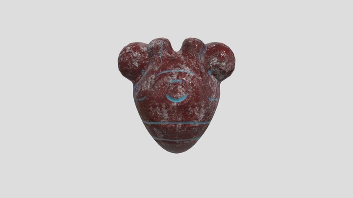 Aztec stone heart 3D Model