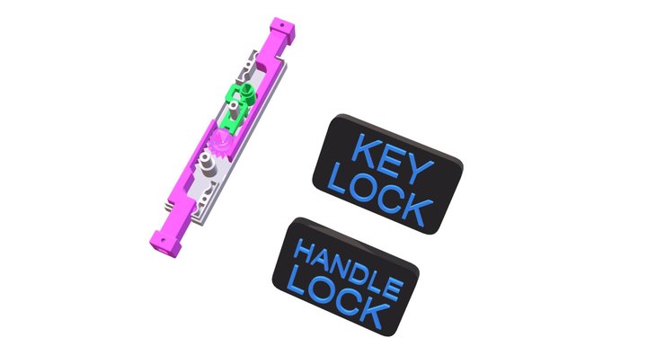 Gear Handle Key Lock Animation 3D Model