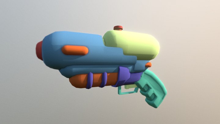 Water pistol low poly 3D Model