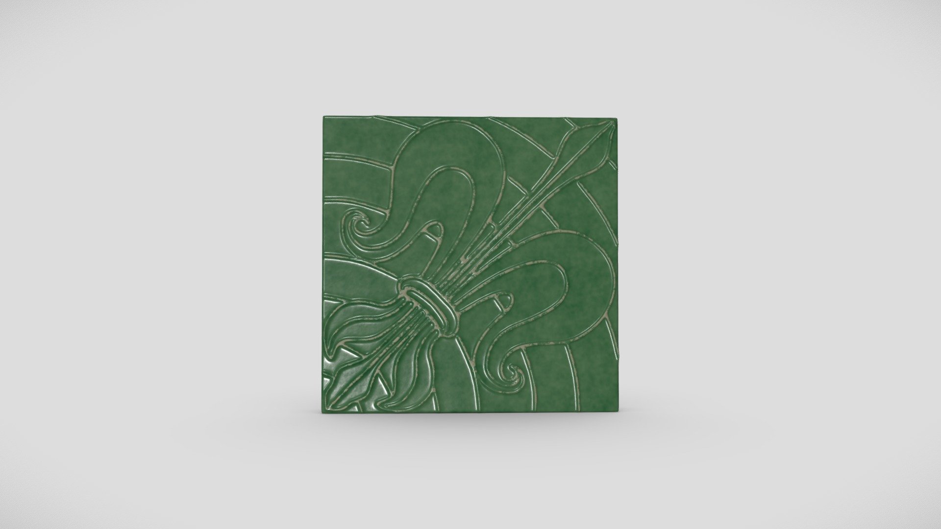 Floor tile with lily — Sketchfab embed 3D viewer