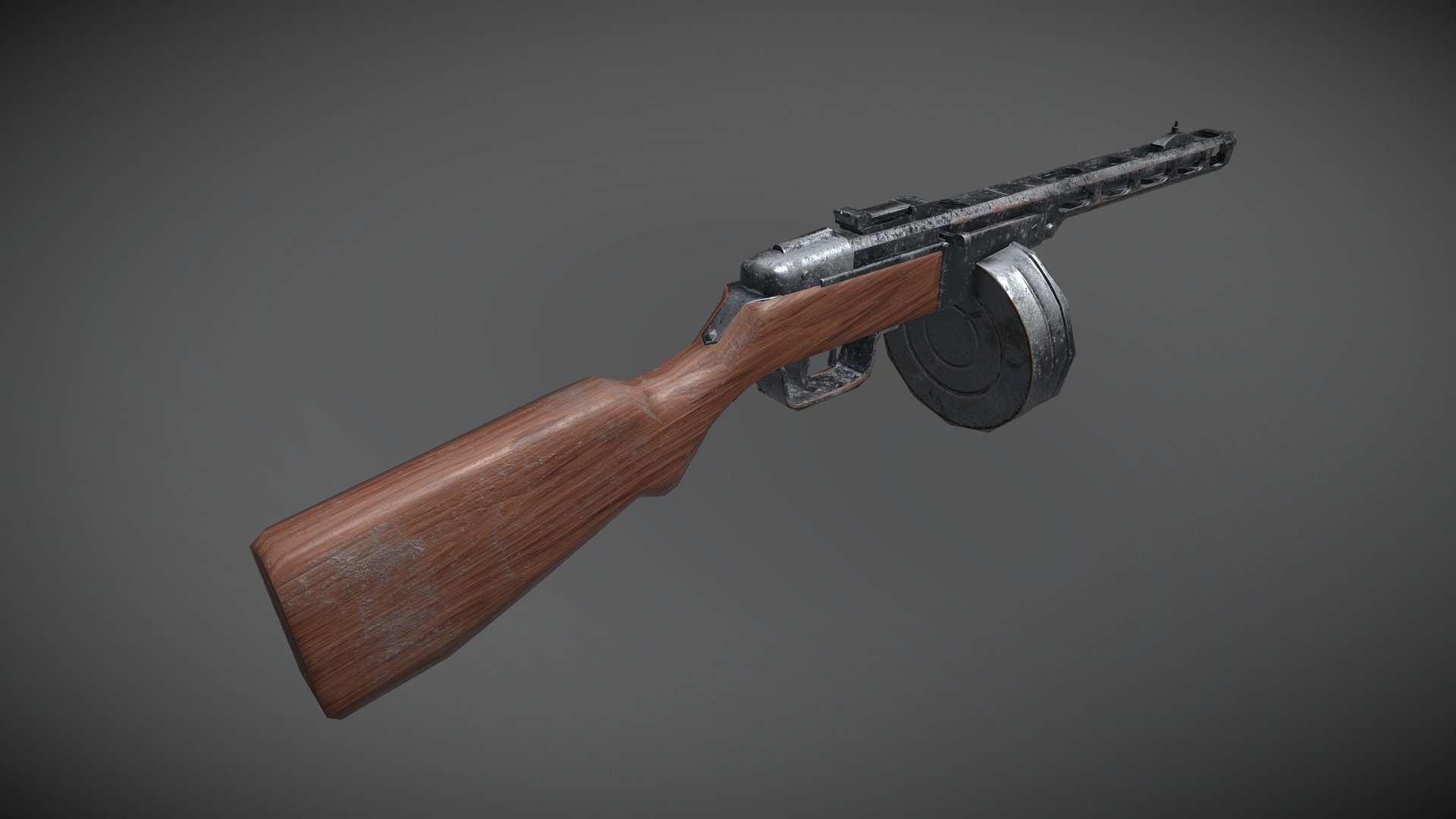 PPSH-41 Low Poly