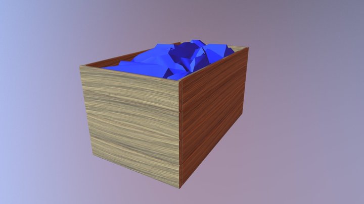 Blue Mineral Crate 3D Model