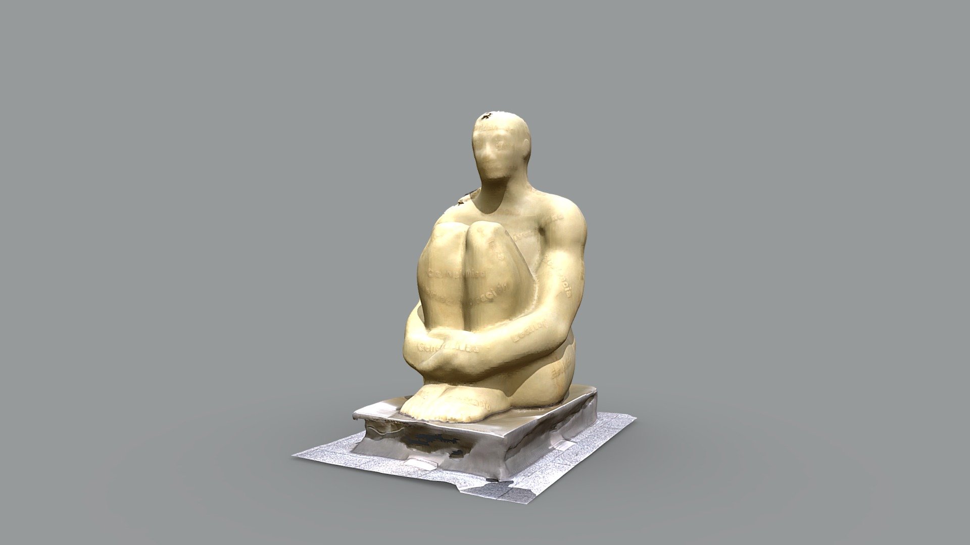 Sitting Tattoo X, by Jaume Plensa