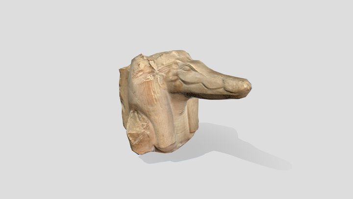 Statue of the God Sobek (Low Poly, Gameready) 3D Model