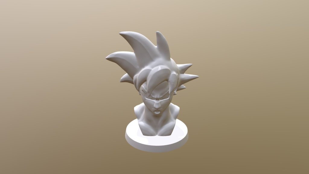 Goku Portrait Sculpture