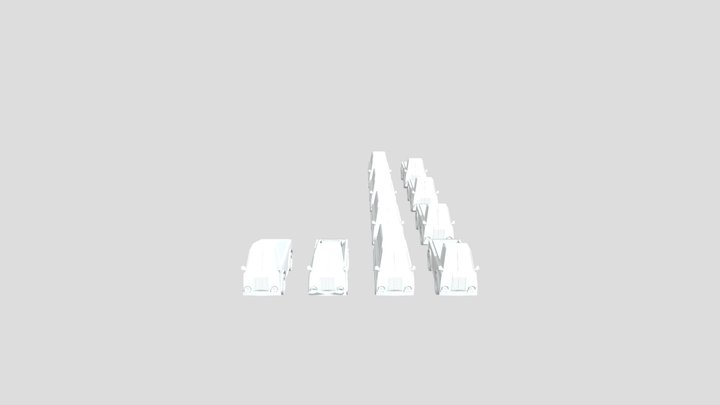 Low Poly Van 3D Model