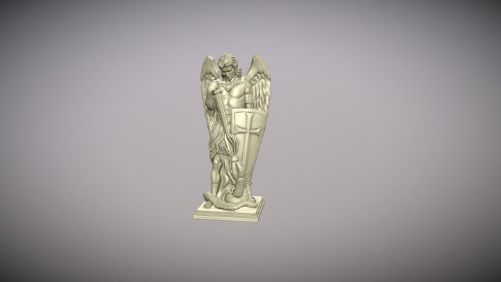 Statue of  Archangel Saint Michael 3D Model