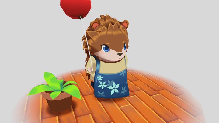 Hedgehog Grocer 3D Model