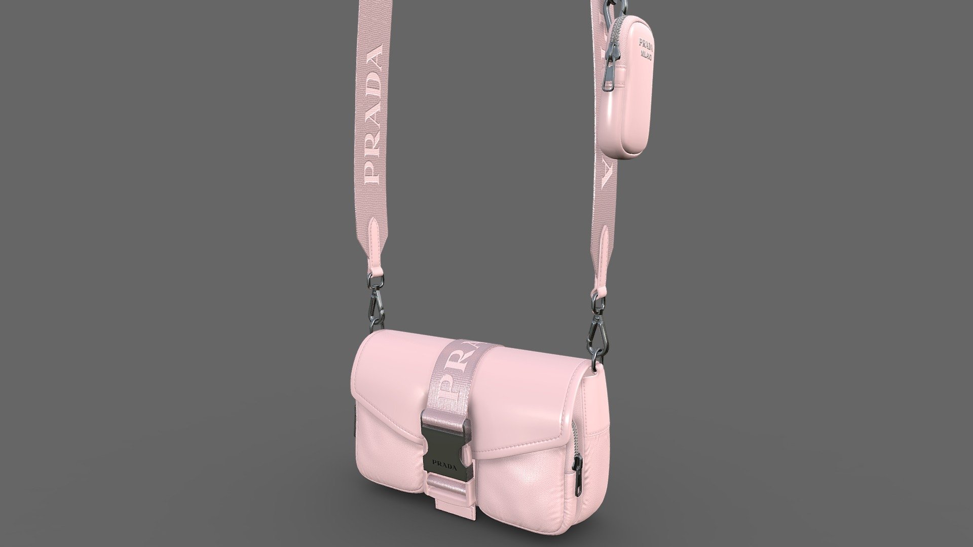 PRADA 3D Pocket nylon shoulder bag