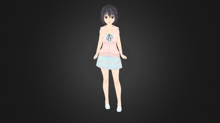 Anime Girl 3D Model