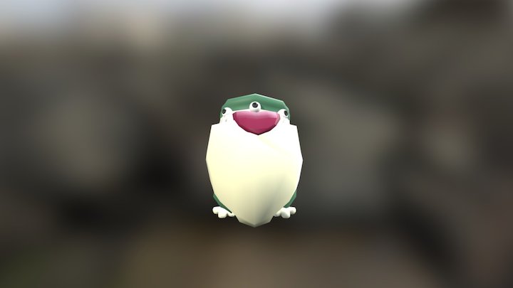 三眼蛙撞到 3D Model