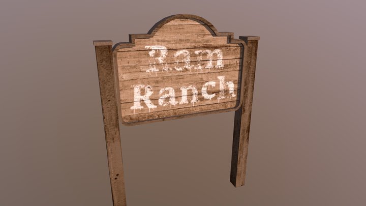 Ram Ranch - Farm Sign 3D Model