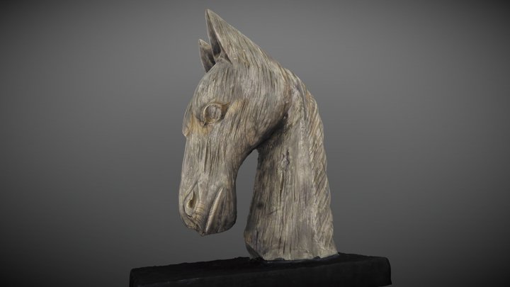 Talla cabeza de caballo íbero 3D Model