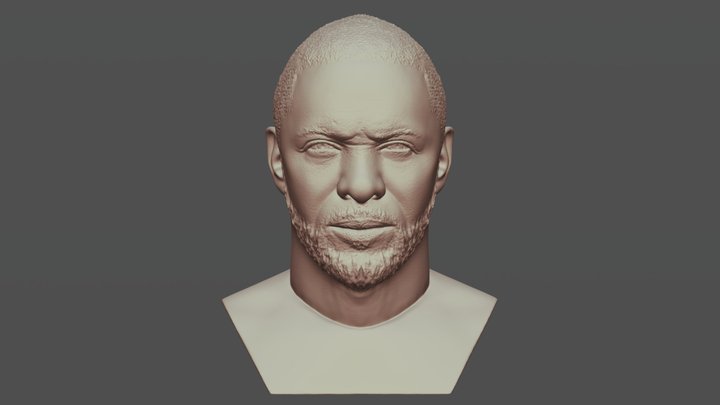 Idris Elba bust for 3D printing 3D Model