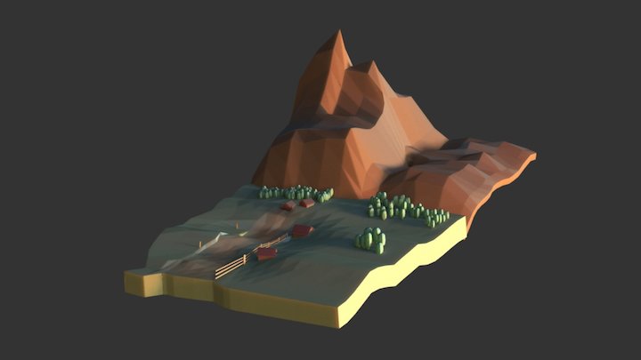 Low Poly Valley 3D Model