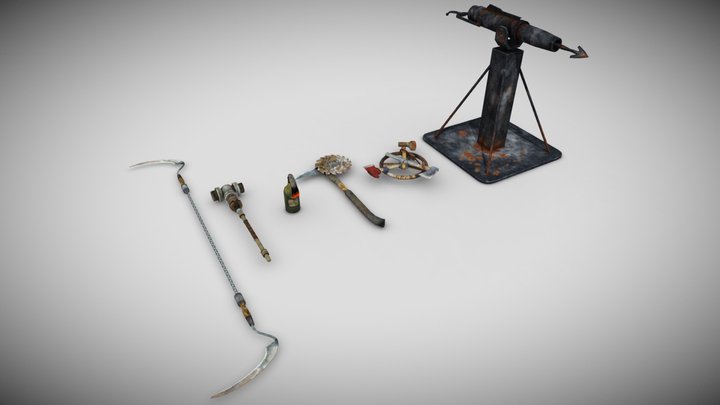 Post-apocalyptic weapons kit 3D Model