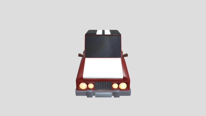 Stylized Cartoon Car Lowpoly