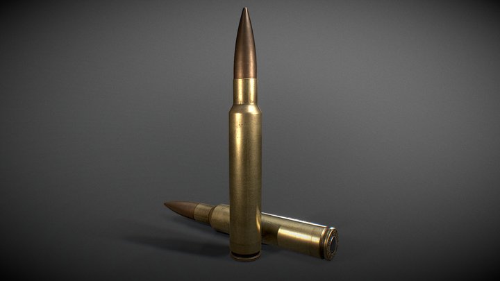 FNM 8x57mm IS Mauser Ammunition - PBR Game Ready 3D Model