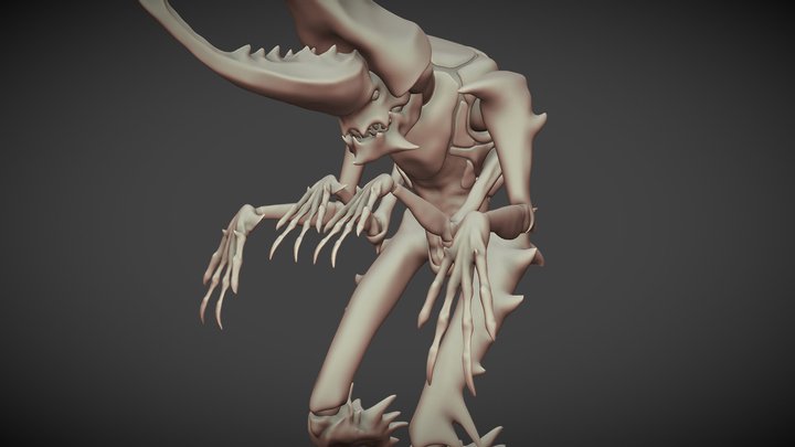 Gracilicornis monster Creatures 3D Model