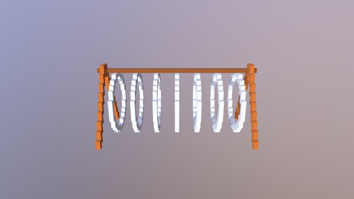 (Pixel) Short Barbed Wire 3D Model