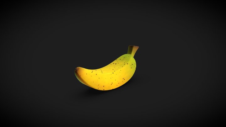 Stylized Low Poly Banana 3D Model
