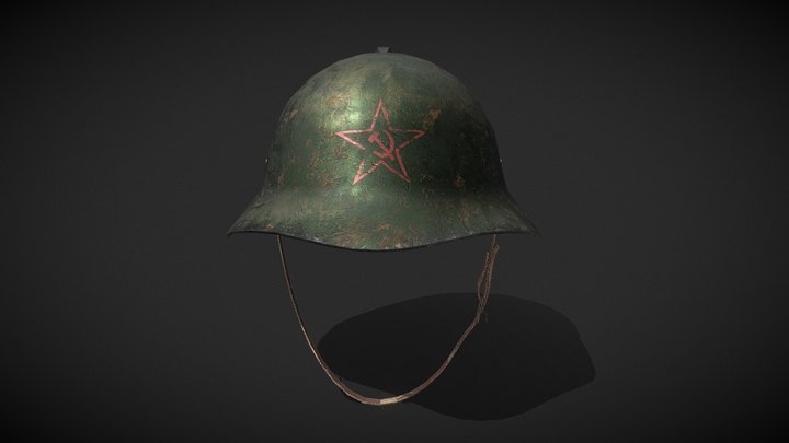 WW2 Soviet Helmet SSH 36 3D Model