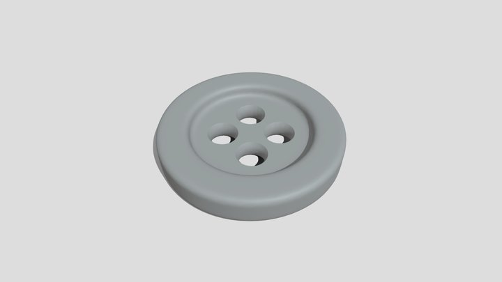 Sewing Button 003 - 1,5cm 4 Holes 2mm 3D Model
