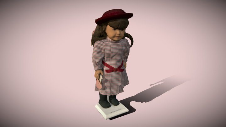 American Girl Doll with Hat 3D Model