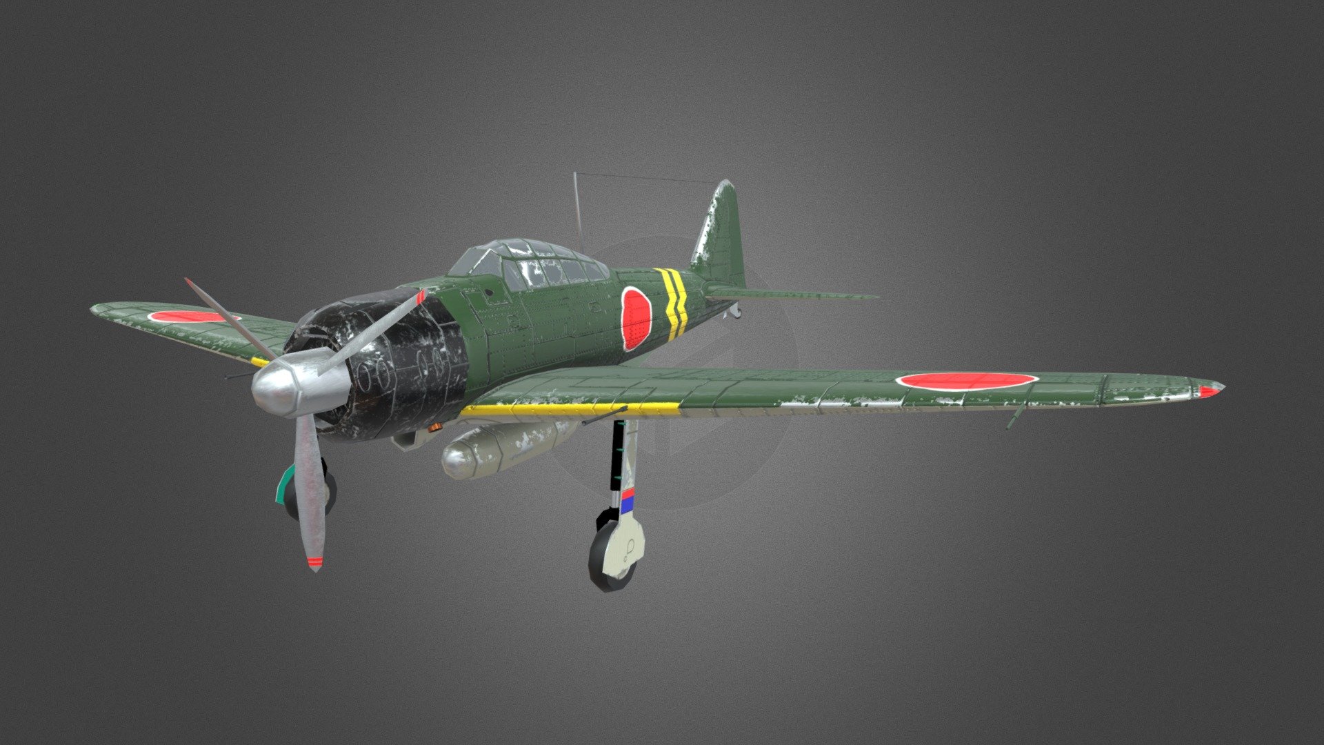 A6M3mod22 Kou 零式艦上戦闘機二二型甲 - 3D model by MonoMouse