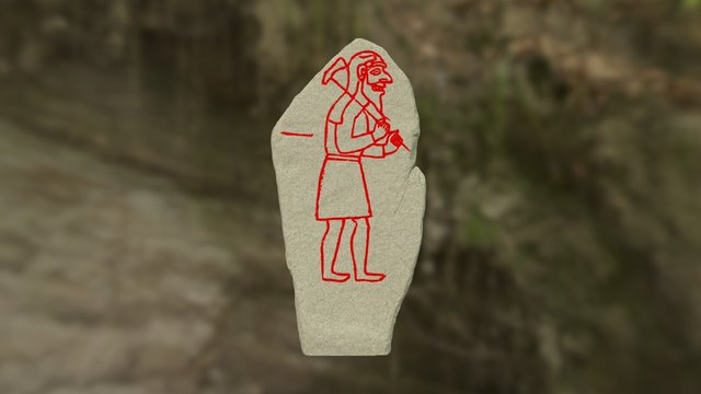 Rhynie Man Pictish Symbol Stone 3D Model