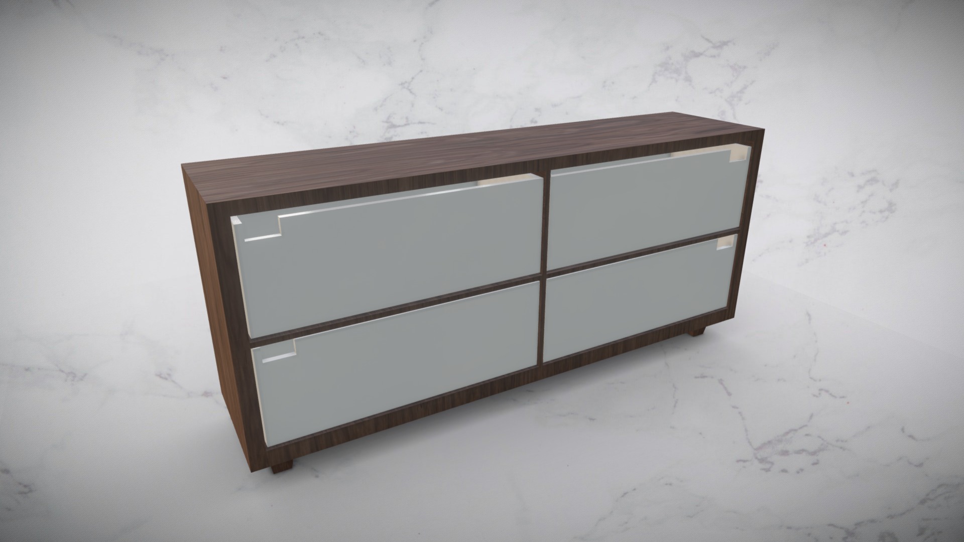 3D model Modern Dresser - This is a 3D model of the Modern Dresser. The 3D model is about a wooden cabinet in the snow.