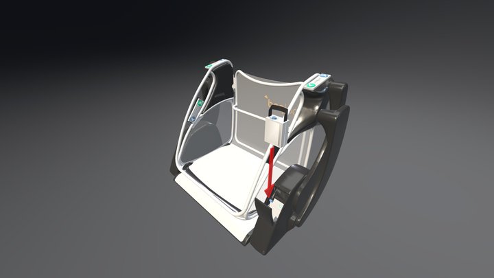 Poolpod Platform lift - Inserting the battery 3D Model