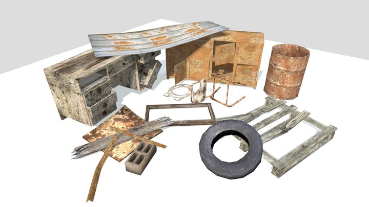 Junk And Scraps Package 3D Model