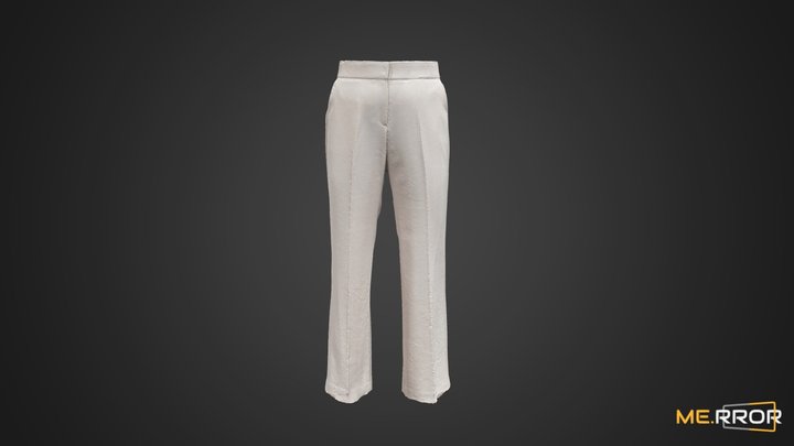 Beige Slacks Pants 3D Model