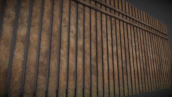 Wood Wooden fence Protector of the farm low poly